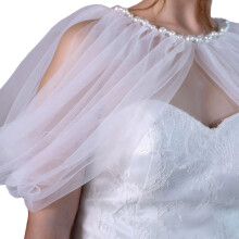 Elegant Lace Bridal Wrap Nylon Stole Wedding Shawl For-White