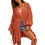 Kimono de plage réglable à nouer sur le devant avec-Rouge M 1