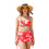 Maillot de bain solide, ensemble de trois pièces,-orange1 M 1