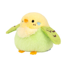 Schattige vogelpop met pluchen karakter, gezellige-groene vogel