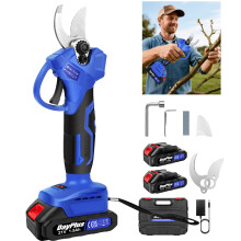 Cordless Electric Pruning For Tree Branch Gardening, Trimming Battery Powered Pruner Shears 28mm Cutting Diameter with 2pcs 1.5Ah Battery Carry Case
