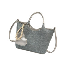 Sac à main en PU à la mode pour femmes, sac à bandoulière-Argent