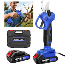 500W Cordless Pruner Electric Secateurs Pruning Shears with 2pcs Rechargable Battery Carry Case 28mm Cutting Diameter