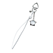 Trendy vijfpunts ster sleutelhanger decoratieve zinklegering-Wit