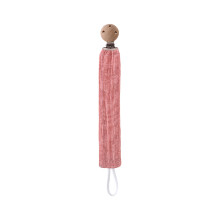 Babyfopspeen Clip Chain Secure Anti Loss Bijtring-Donkerroze