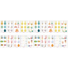 40Stickers Étanches Lapin Et Œufs Pâques Multicolores Décoratifs