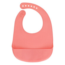 Adjustable Silicone Neck Bib Spill Pocket