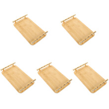 5Pcs Gathering Fruit Plate Light Yellow Thick Dessert Tray