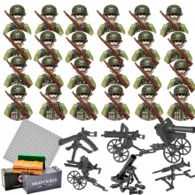 Set 24pc WWII US Army Military Mini Figures Building Kit fit for Lego