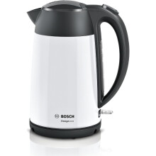 Bosch DesignLine TWK3P421GB Stainless Steel Cordless Kettle, 1.7 Litres, 3000W - White & Black