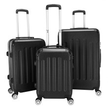 3 Pcs Suitcase Set Lightweight for Travel Luggage Set Black Cabin Medium Large