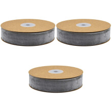 3Rouleaux Ruban Gris Textile Durable Pour Cadeau Déco DIY