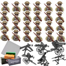 Set 24pc WWII British Army Military Mini Figures Building Kit fit for Lego