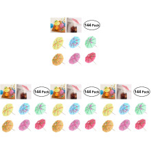 4Pcs Ounona Cocktail Umbrellas Assorted Color Mini Drink Parasol Picks