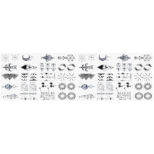 4Sets Assorted Color Simple Waterproof Geometric Face Tattoo Stickers