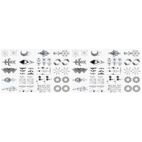 4Sets Assorted Color Simple Waterproof Geometric Face Tattoo Stickers