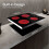 4 Zone Ceramic Hob with Knob, Easy Use, 6000W, 9 cooking power setting, Black 2