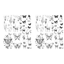 24Sheets Women Body Tattoos Stickers Butterfly Flower Fake Tattoos