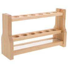 6Places Porte-Tubes Bois Beige - Rangement Compact Pour Laboratoire