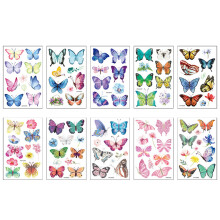 20Feuilles Autocollants Corporels Assorties Motifs Réalistes