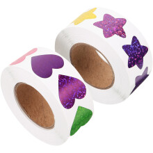2Rouleaux Étiquettes De Récompense Papier Autocollantes Multicolores
