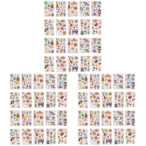 60Stickers Jetables Cartoon Enfants Assortis