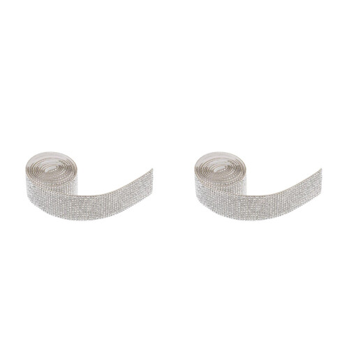6Rouleaux Bande Décorative Diamant Argentée Autoadhésive DIY