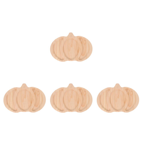 4Pièces Plateau Bois Décoratif Khaki Pour Buffet Snacks