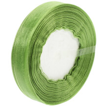 1Rouleau Ruban Chiffon Vert En Polyester Pour Cadeaux