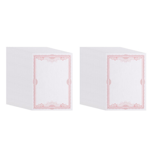 100Feuilles Certificat Rouge Décoratif Pour Récompenses