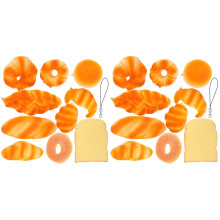 20Pcs Lifelike Faux Bread Model Set PU Material Assorted Color Props