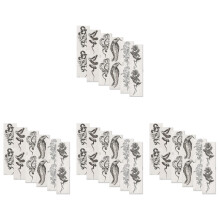 48Tatouages Temporaires Noir Serpent Floral Pour Femme Et Adultes