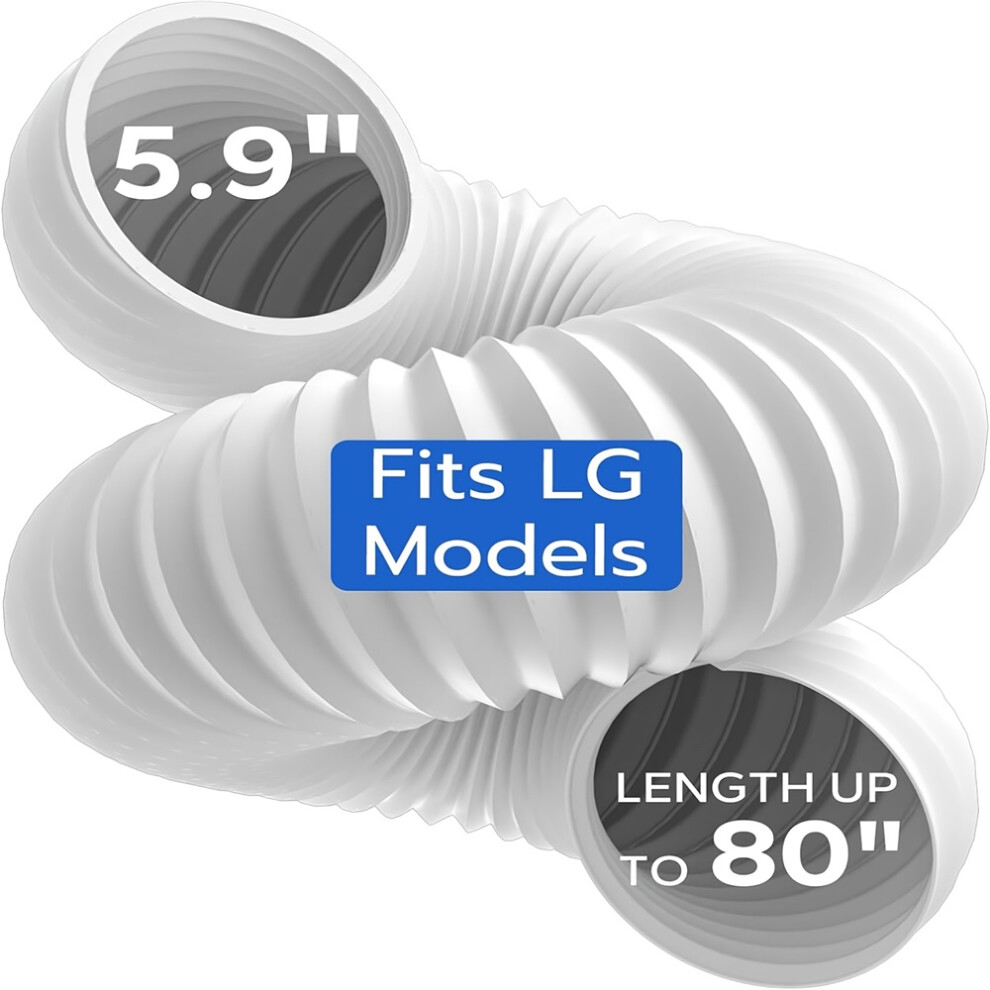 Portable Air Conditioner Flexible Exhaust Hose 5.9"(15Cm) Ccw Thread Extendable 60"(150Cm) Ac Replacement Part 4006191091847