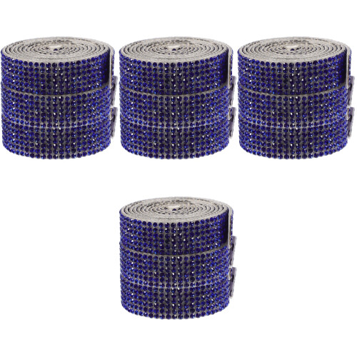 12Rouleaux Ruban Strass Bleu Autoadhésif Décoratif Couture Facile