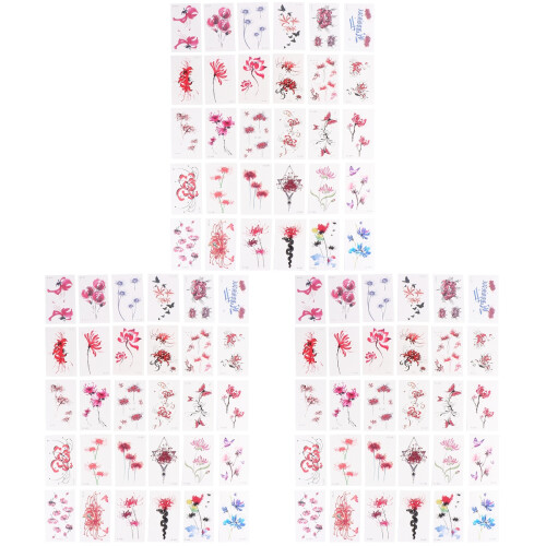 180Pièces Autocollants Corps Fleurs Créatifs Multicolores Imperméables