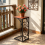 Leaf Pattern Iron Side Table Coffee Table with Burnished Brown Finish for Living Room Bedroom Small Spaces 5