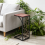 Leaf Pattern Iron Side Table Coffee Table with Burnished Brown Finish for Living Room Bedroom Small Spaces 11