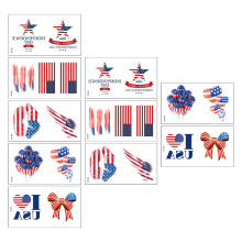 40Pièces Stickers Faciles À Coller Américain Pour Fête Colorée