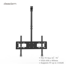 TMC-7006 Ceiling Mount TV Bracket for 32 to 70 Inch Flat Screen with Height and Tilt Adjustment Black