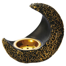 3Pcs Portable Crescent Model Censer Black Resin Decorative Aroma Stove