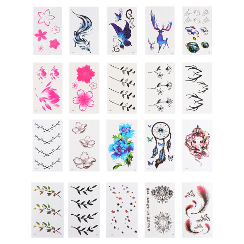 120Pièces Tatouages Corps Stickers Floraux Créatifs Étanches