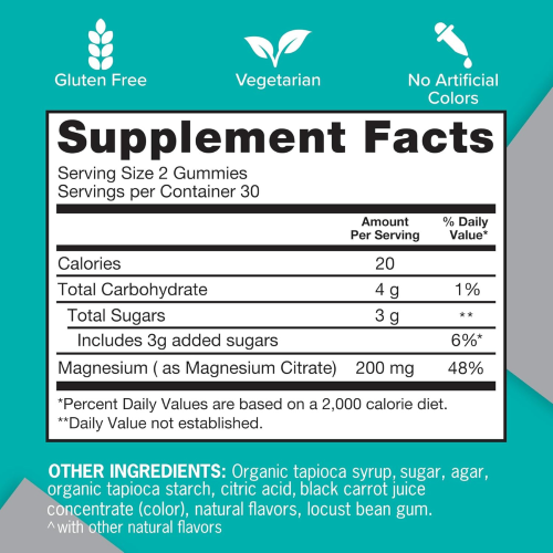 Qunol Magnesium Gummies Mixed Berry 200mg 60 Count 2