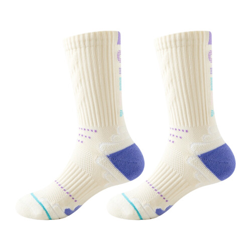 Comfort Sock Set Cotton Texture Suitable for Soccer-White L