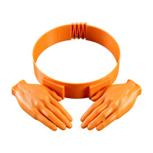 Praktische plastic zonnehoed met unieke handvorm-Oranje