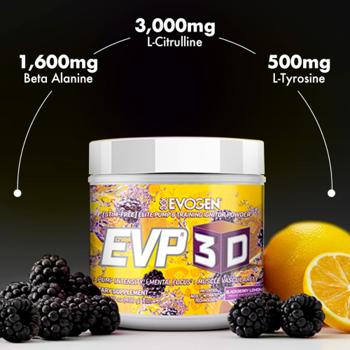 Evogen EVP-3D Pre-Workout BlackBerry Lemonade - 496g 1