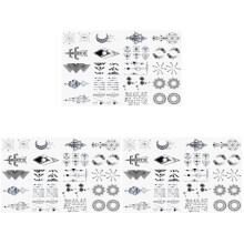6Sets Assorted Geometric Waterproof Temporary Face and Arm Sticker Set