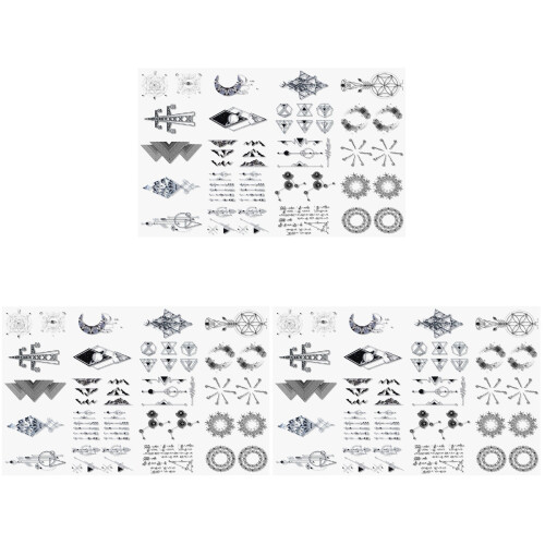 6Sets Assorted Geometric Waterproof Temporary Face and Arm Sticker Set