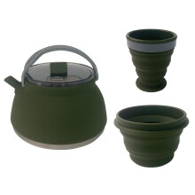 Kleine, praktische Camping-Kaffeemaschine, ideal für-Grün