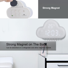 White Cloud Digital Clock with Magnet