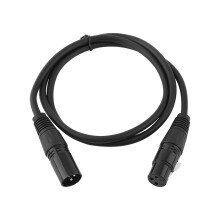 3 Pin XLR Male Female Cable 1m Black